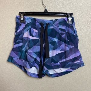 lululemon athletica Purple Teal Geometric Athletic Shorts